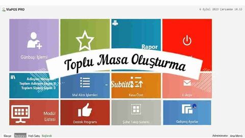 Toplu Masa Oluşturma